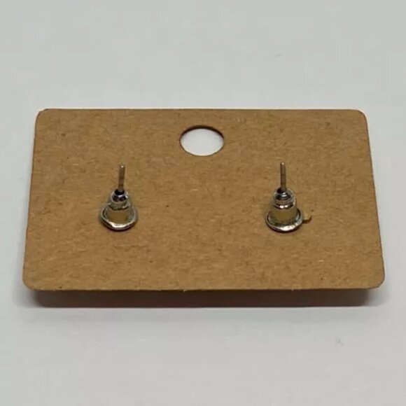 Aqua Color Silver Tone Round Stud Earrings Casual Beach Art Fashion Jewelry - Picture 5 of 6